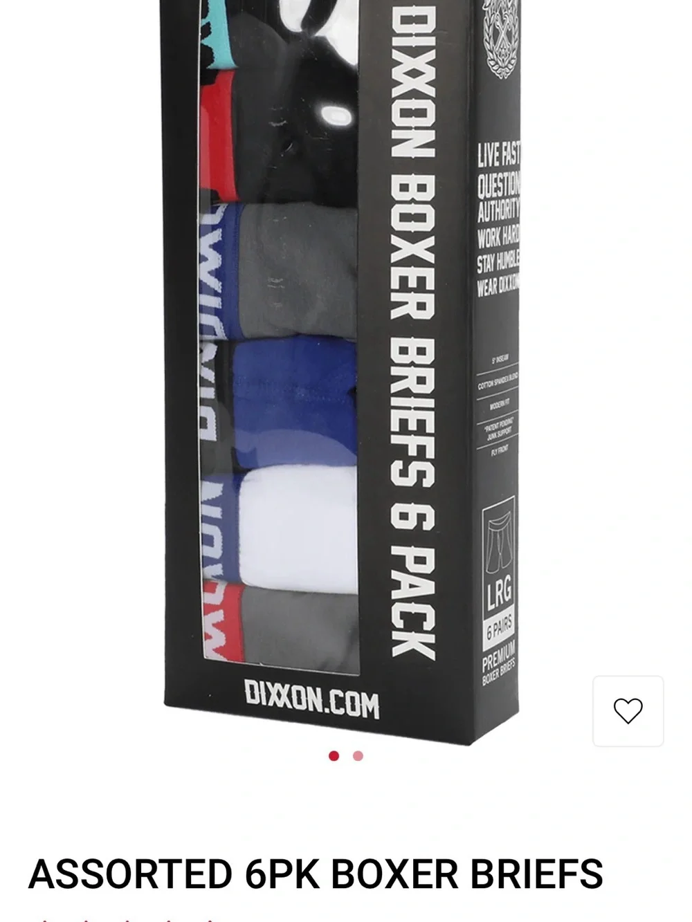 DIXXON 6-Pack Boxer Briefs Size Medium